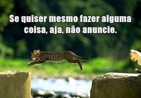 Se quiser mesmo fazer alguma coisa, aja, não anuncie