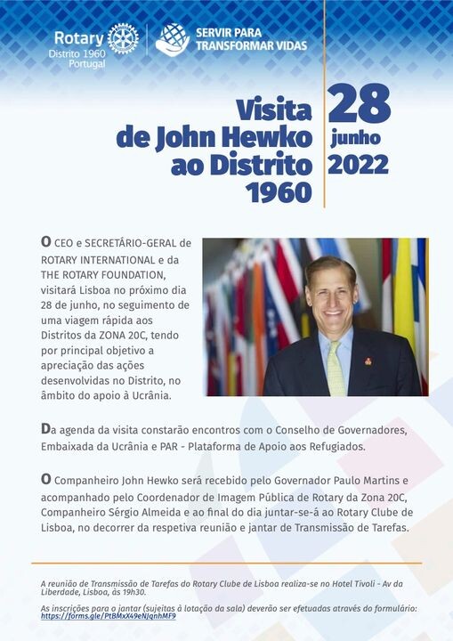 Visita De John Hewko Ao Distrito Rotary Club De Torres Vedras