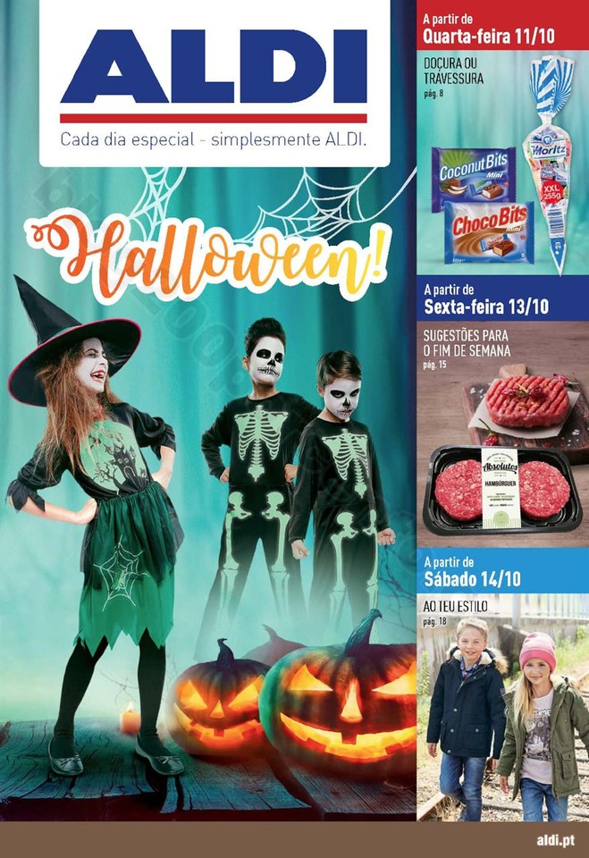 Antevisão Folheto ALDI Halloween + promoções a partir de 11 outubro
