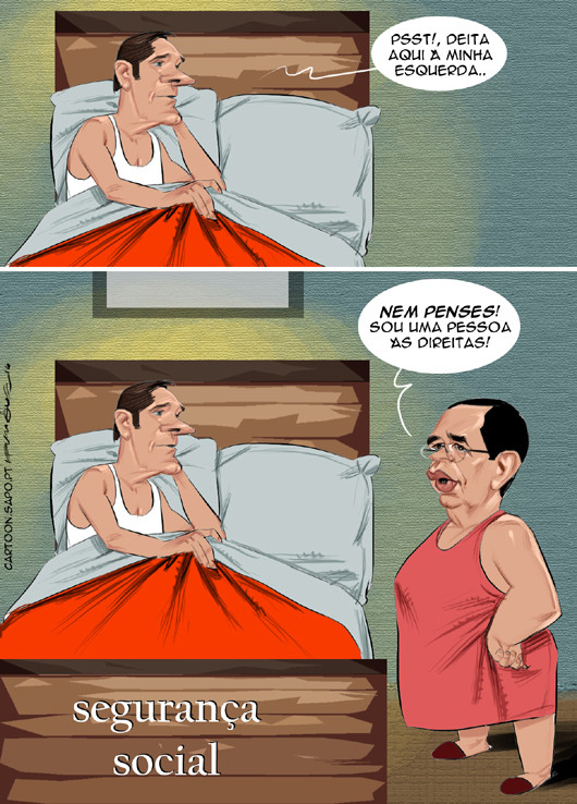 Cartoons - Pedro Passos Coelho e António José Seguro - Segurança Social
