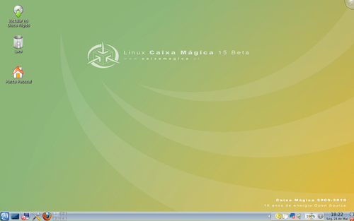 Ambiente de Trabalho KDE4 em Linux Caixa Mágica 15 Beta