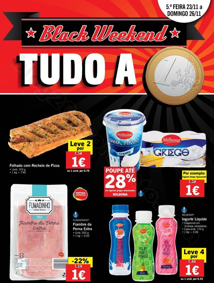 antevisão folheto Black Weekend LIDL 23a26nov