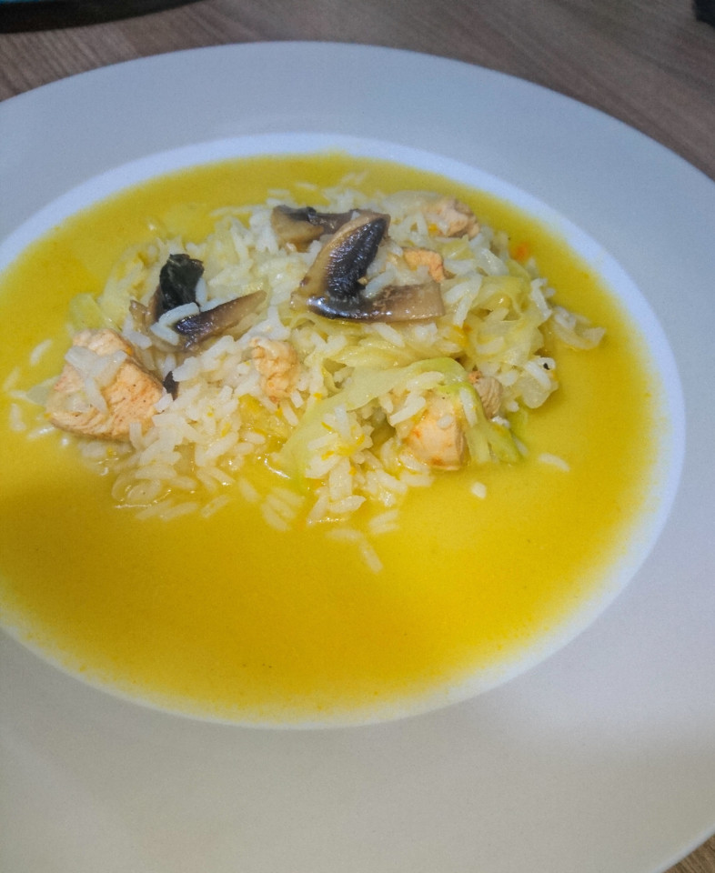 Arroz de frango&cogumelos&couve__ Arroz de frango&cogumelos&couve__