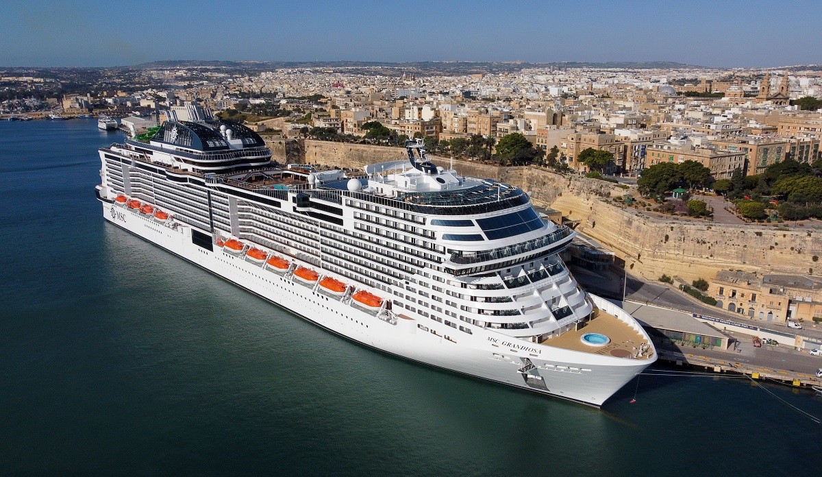 MSC-Grandiosa in Valetta, Malta (credit Daniele Di