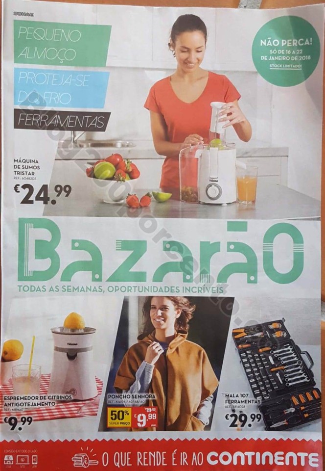 antevisão folheto Continente Bazarão 16a22jan