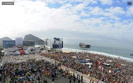 JMJ - Praia de Copacabana - Vista de cima mostra f
