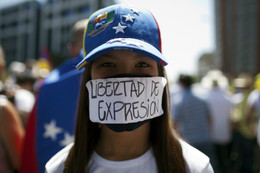 Manifestação em Caracas, Venezuela 
